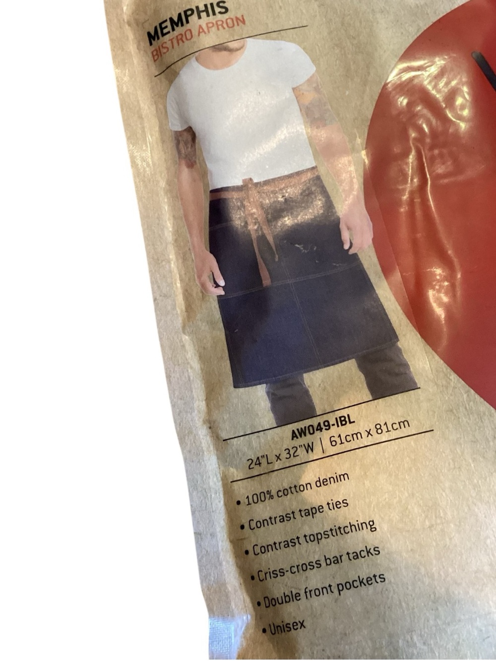 Chef Works Unisex Memphis Bistro Apron (AW049) Denim Blue NEW - Picture 3 of 6